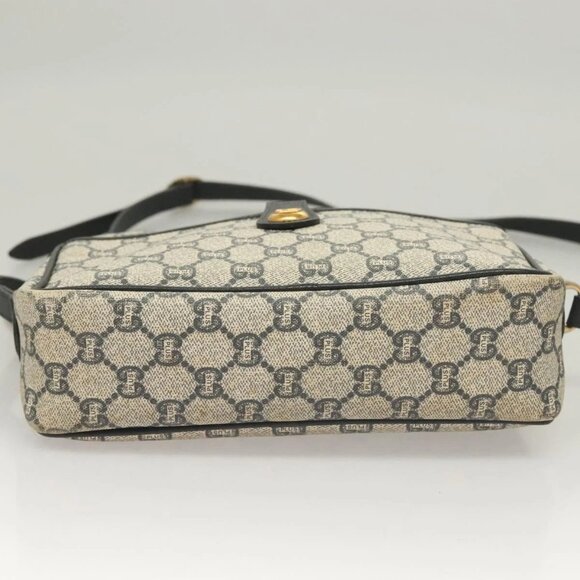 GUCCI GG Plus Supreme Shoulder Bag PVC Navy Gold Auth BA3799 - Picture 7 of 16